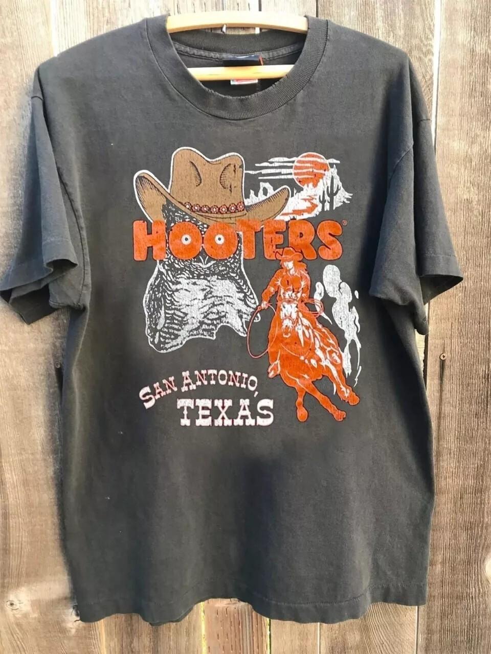 Hooters Cowboy Rare Design Charcoal Unisex T Shirt Mens Womens Tees Top Men Women S-4XL L