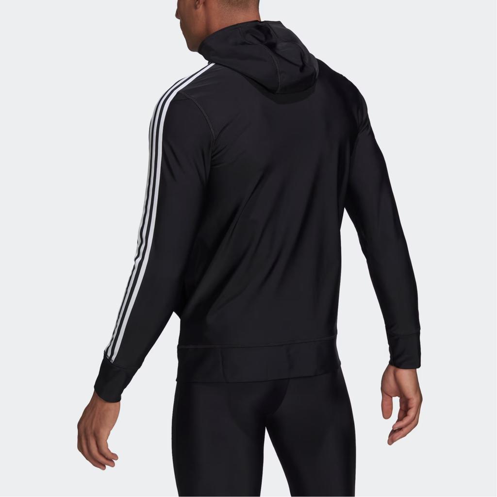 Adidas Long Sleeve Rash Guard Zip Hooded Casual Comfortable Sports Logo Jacket Men Jacket Black HB1682