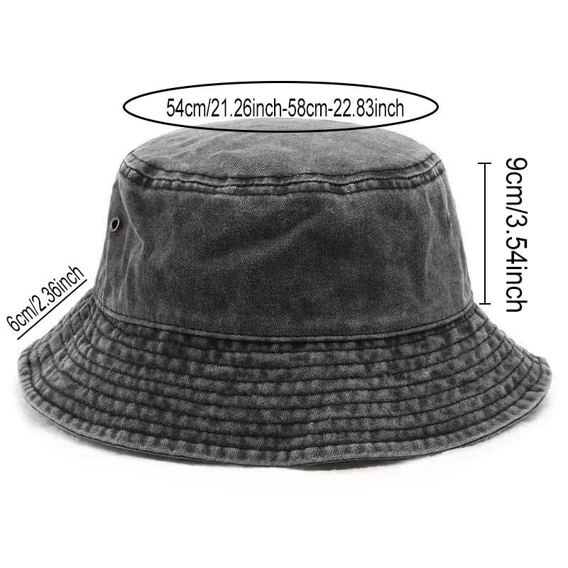 No Way Unisex Retro Bucket Hat Adjustable Buckle Design Dark Color Version Outdoor Travel Hat Suitable for Hiking Beach An