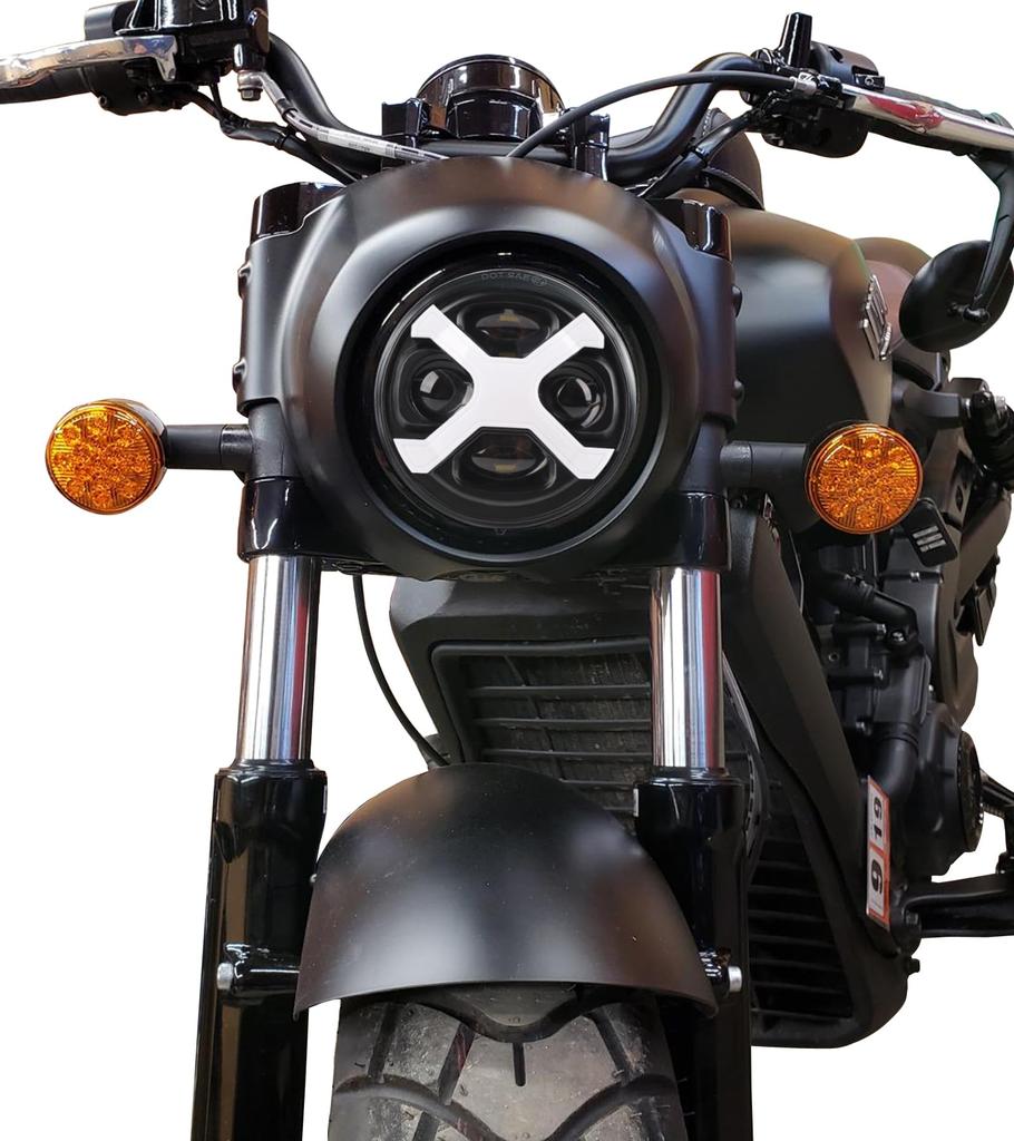 HENGTUAOTO 5.75" LED X Style Motorcycle Headlight White DRL Sportster Iron 883 Super Low