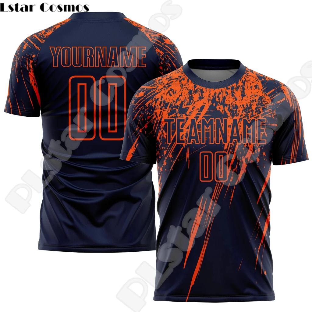 Nowa Moda Koszulka Piłkarska z Niestandardowym Imieniem Drużyny Logo Zawodnika Streetwear Drop Shipping Druk 3D Letnie Koszulki Casual Harajuku X6