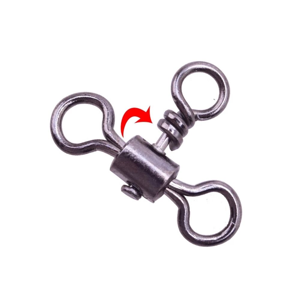Trident Bearing Barrel Cross Line Fishhook Connector 3 Way Bearing Swivel T-shape Fishing Swivels