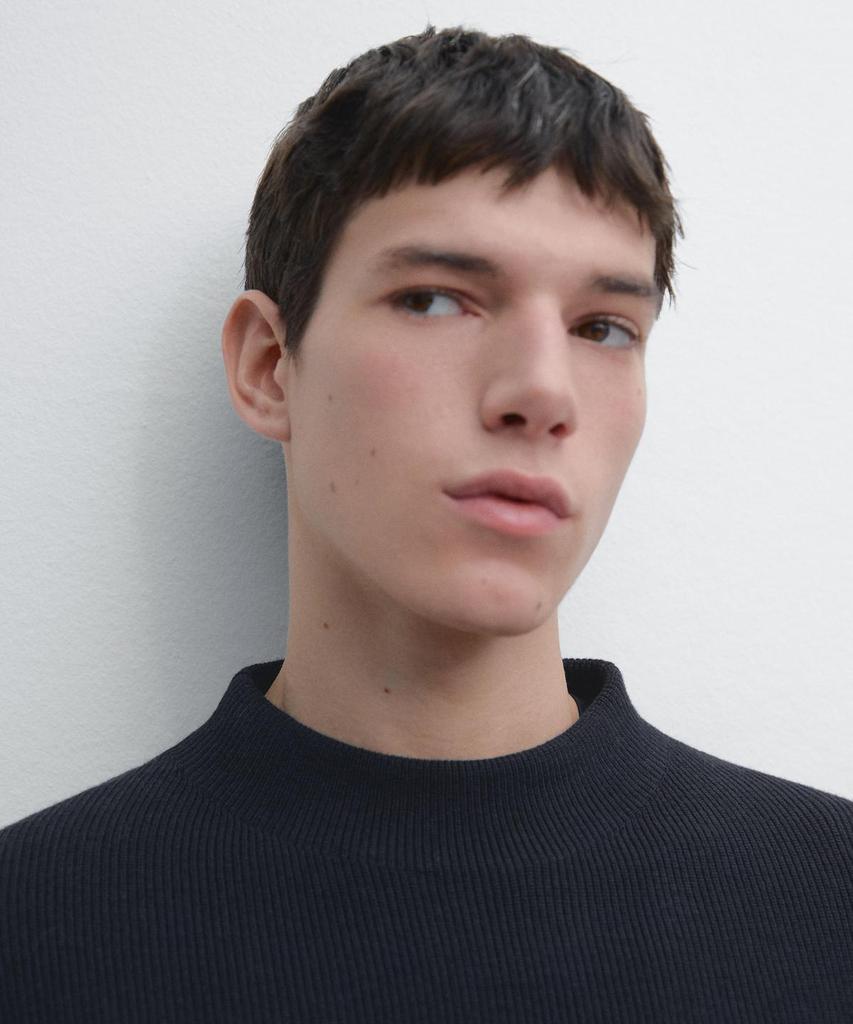 Masimodutti Turtleneck Cotton Blend Knit Sweater