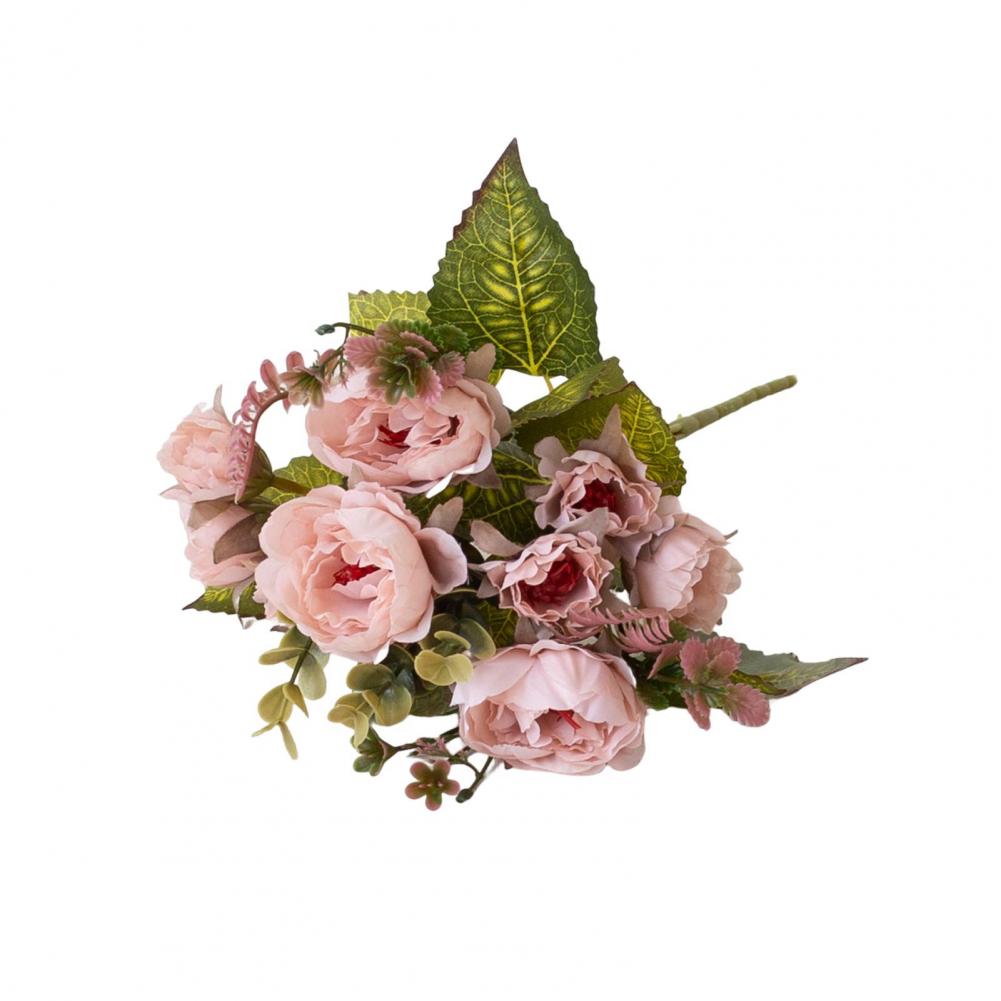 Imitation Peony No Water Need Faux Silk Flower Pastoral DIY  Pretty Multi Heads Faux Silk Flower