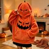Pullover Hoodie mit Kürbisdruck für