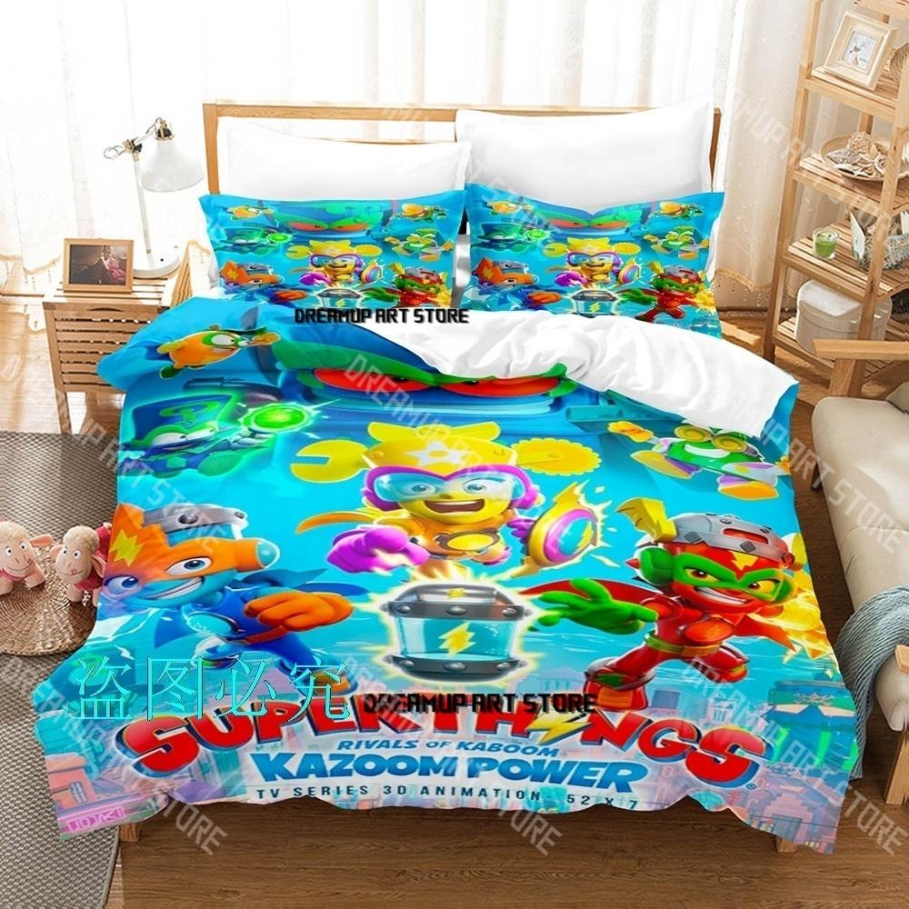 Fashion Super Zings Cute Cartoon Bedding Set Single Twin Full Queen King Size Bed Set Kids Bedroom Duvetcover Sets Bed Sheet Set