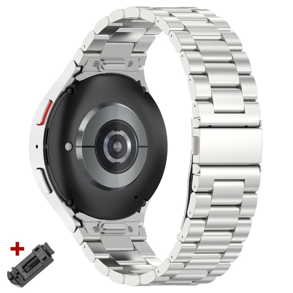 Lückenloses Titanfarbenes Armband für Samsung Galaxy Watch 7 6 4 5 Pro 45 40mm 44mm FE Classic 43mm 47mm 42 46mm Quick Fit Metallarmband