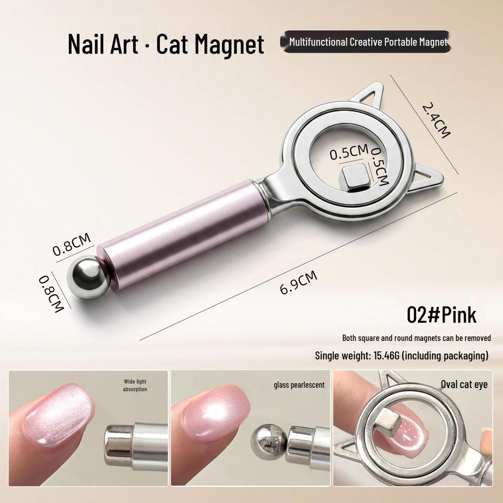 Magnete Triplo Occhio di Gatto: Strumento Magnetico per Unghie Cilindrico, Forte e Grande