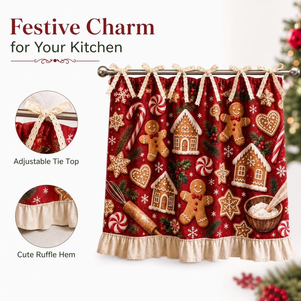 5476 cm Christmas Oven Curtain for Kitchen Dishwasher, Appliance Cover