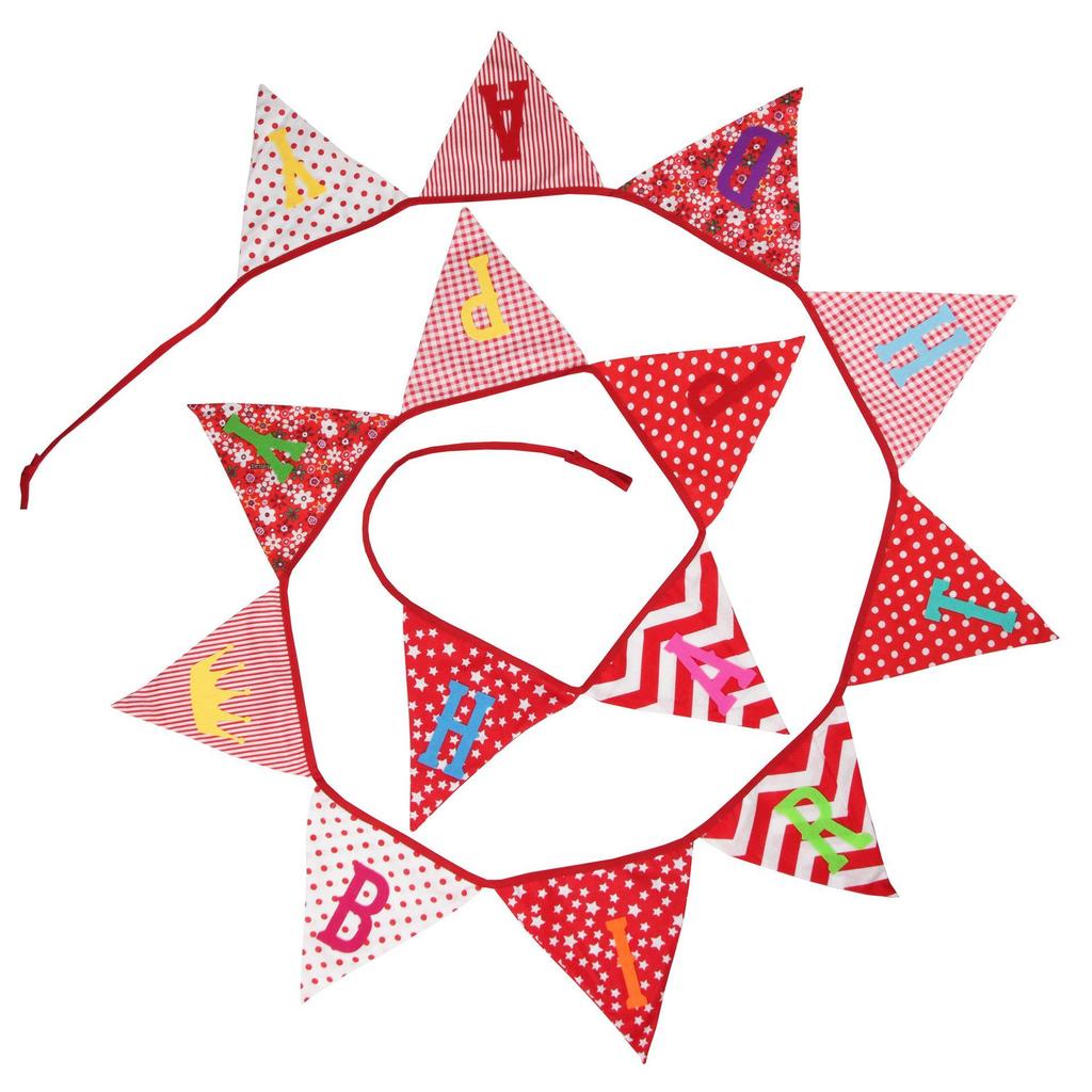 Multicolor Birthday Triangle Flags for Kids' Party Tent Decor