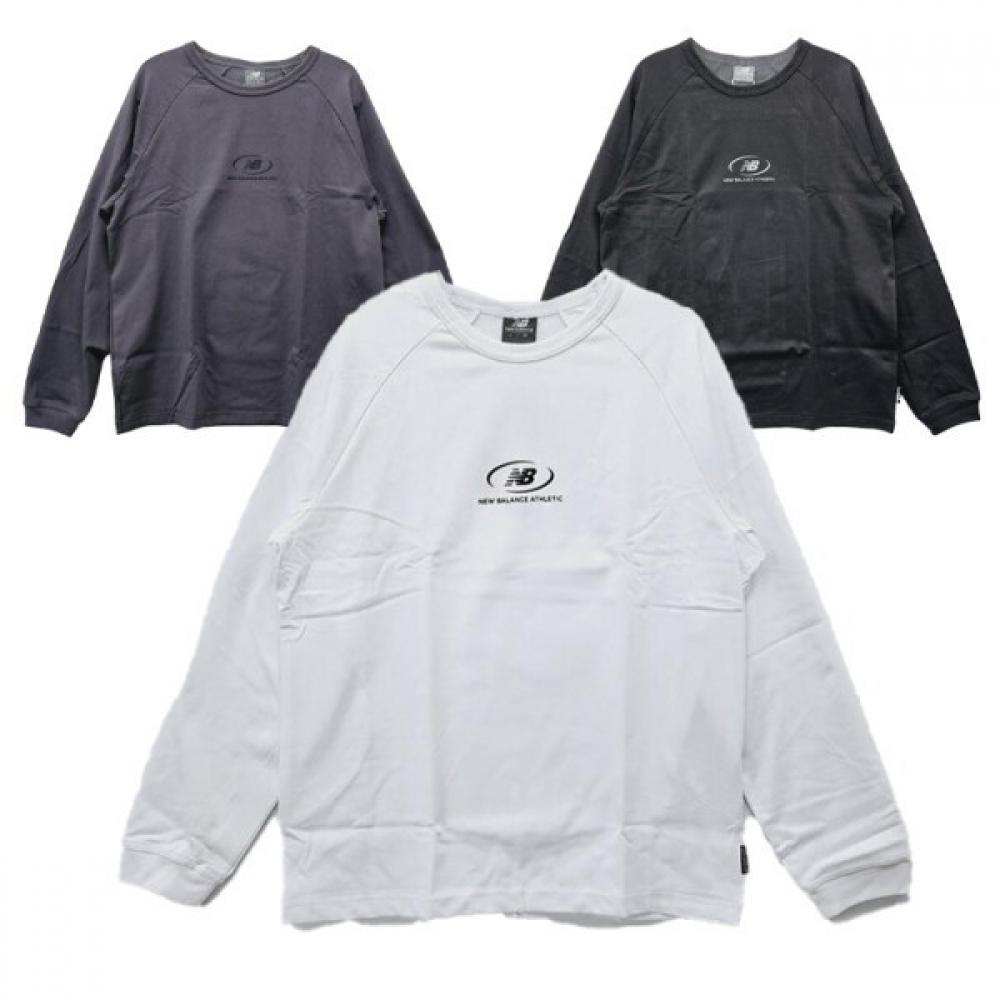

New Balance Men S UTiliTy Semi overSized Long Sleeve T ShirT Nbnde11033 (10)White/090(S)