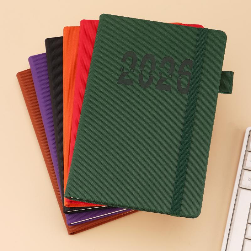 2026 Tages-Monatsplaner Mit Farbigen Monatsmarkierungen Hardcover Leder Tagesplaner 400 Seiten Datiert Für Tägliche Planung