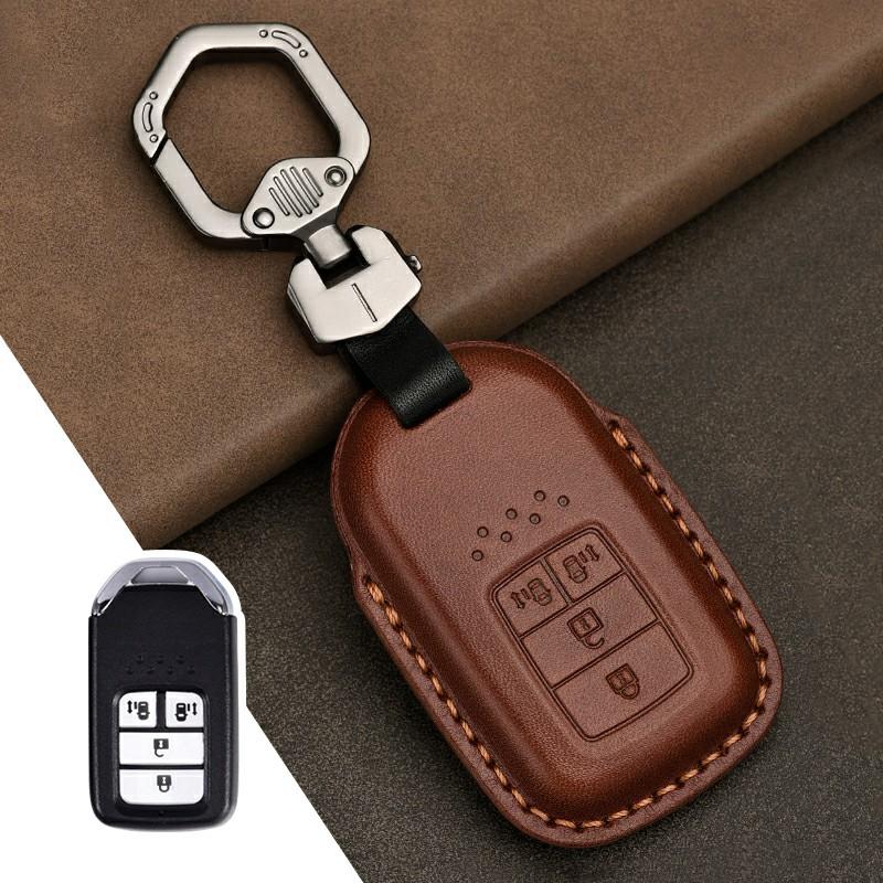 Leather Car Key Case Cover Shell for Honda Civic Accord Fit Hrv Crv Jazz City Protector