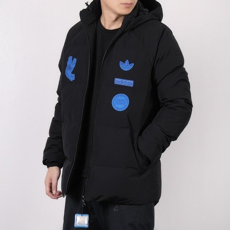 Adidas Jachetă Originală Clover Badge Casual Sport Caldă cu Glugă, Puf pentru Bărbați, Îmbrăcăminte Exterioară Neagră DP8562