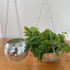 Disco Ball Planter Globe Shape Hanging Basket Vase Flower Planter Pots Rope Hanging Wall Home Dec Vase Container Room Decoration