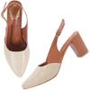 Shoetopia Smart Casual Glossy Upper Detailed Cream Pumps For Women & Girls /Eu36