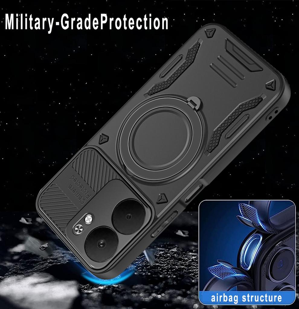 For Oppo A5x 5G Magnetic Case Shockproof TPU + PC Phone Back Cover with Kickstand
