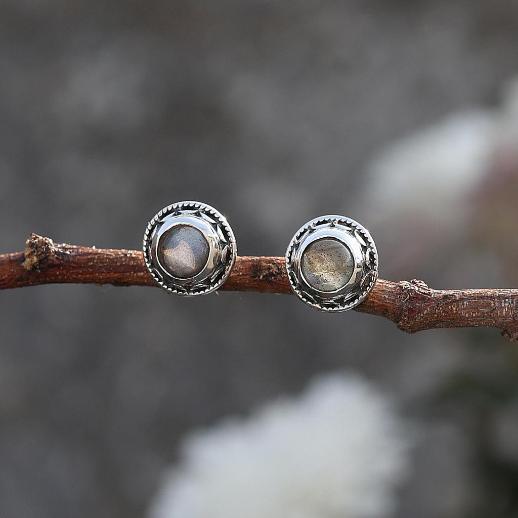 Labradorite Stud Earrings, Women Jewelry, Silver Jewelry, Dainty Earrings, Gift For Her