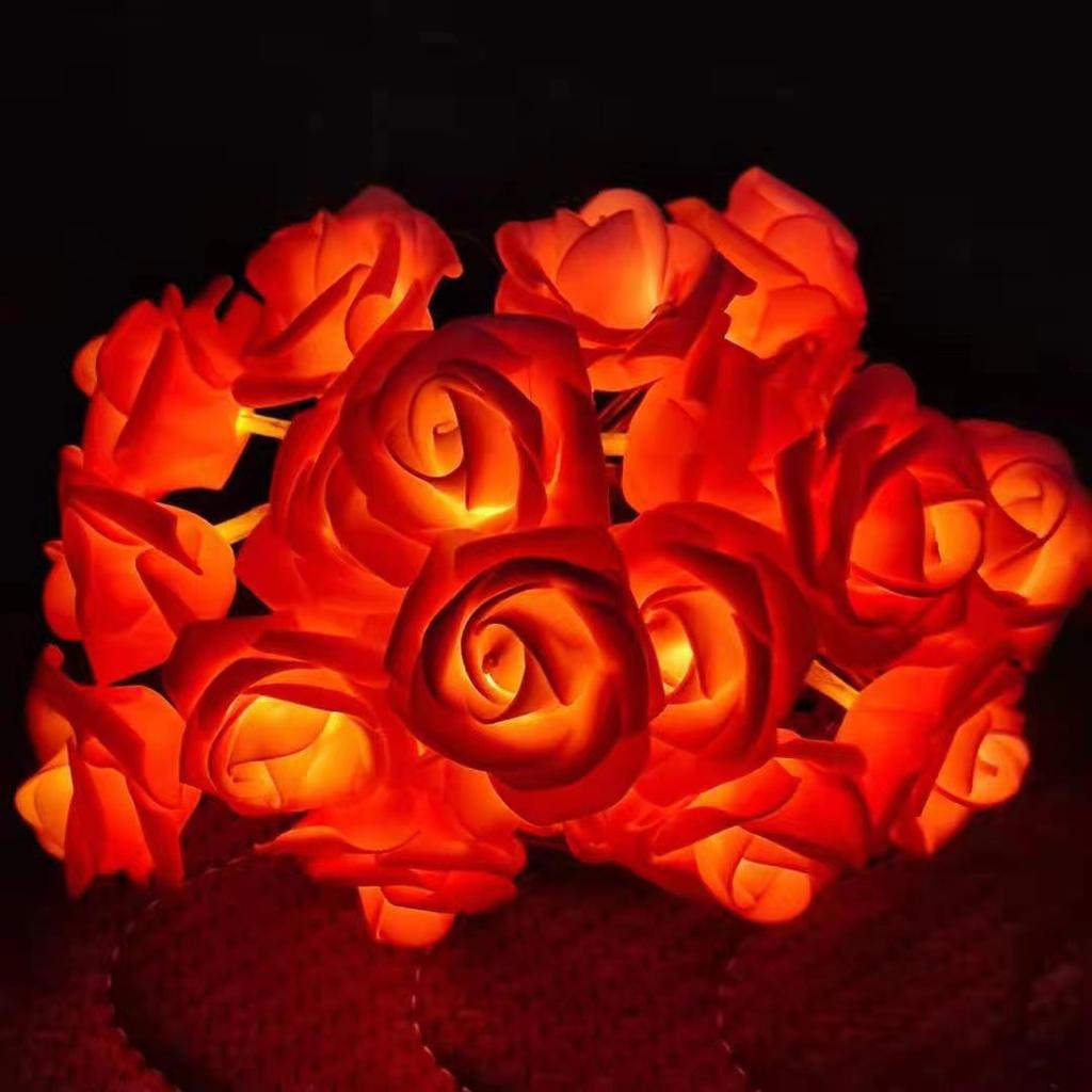 1.5m 10leds Rose Flower String Lights Battery-powered Light for Bedroom Living Room Table Valentine's Day Romantic Atmosphere