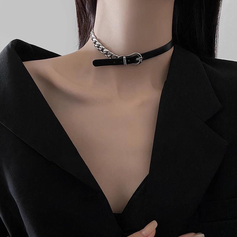 Y2K Black & White Dog Bone Choker Necklace - Cute, Cool, Sweet Girl Style Accessory