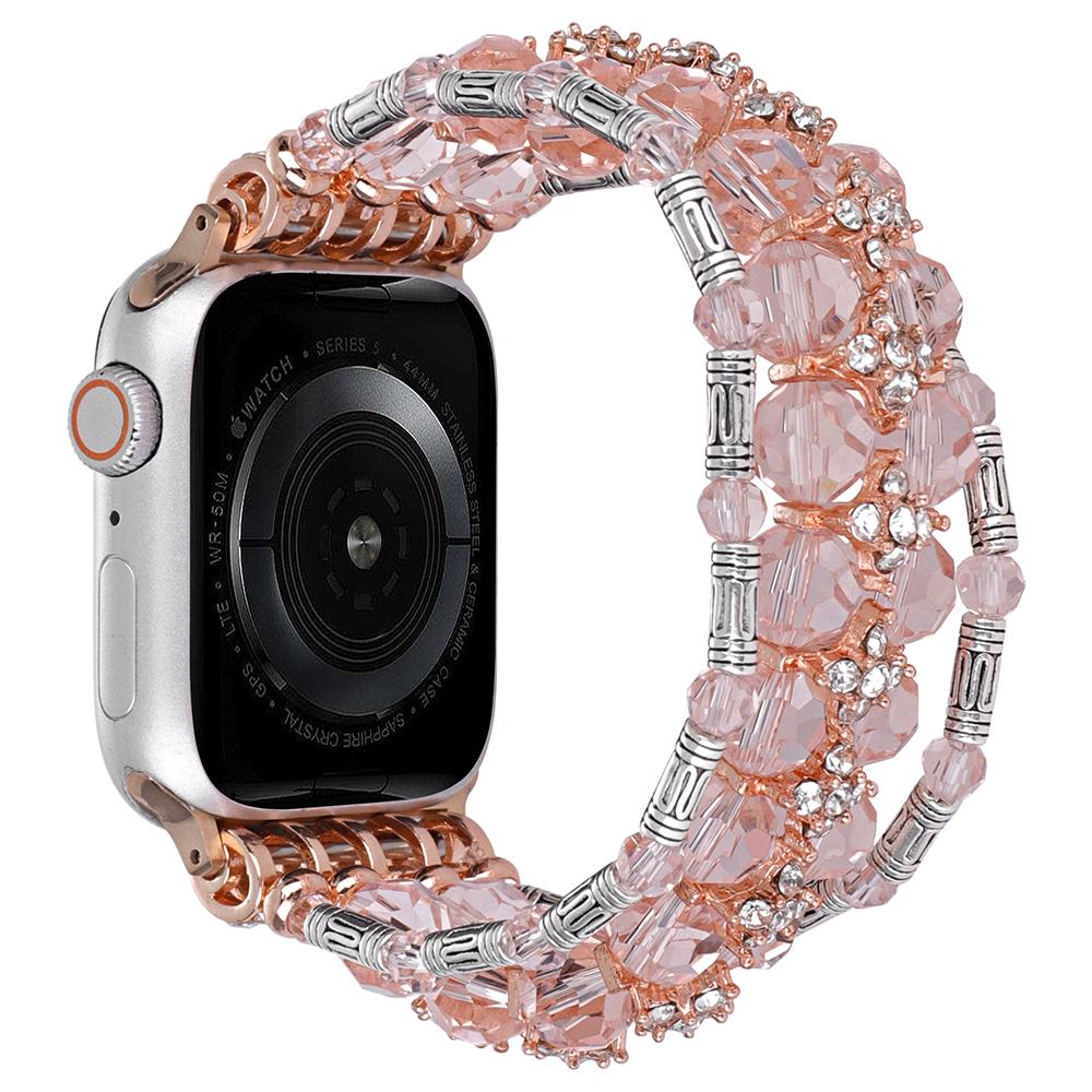 

For Apple Watch Series 10 46mm/Ultra 2 Ultra 49mm/Series 9 8 7 45mm/6 5 4 SE (2023) SE (2022) SE 44mm/3 2 1 42mm Watch Band Beads Bracelet Pink