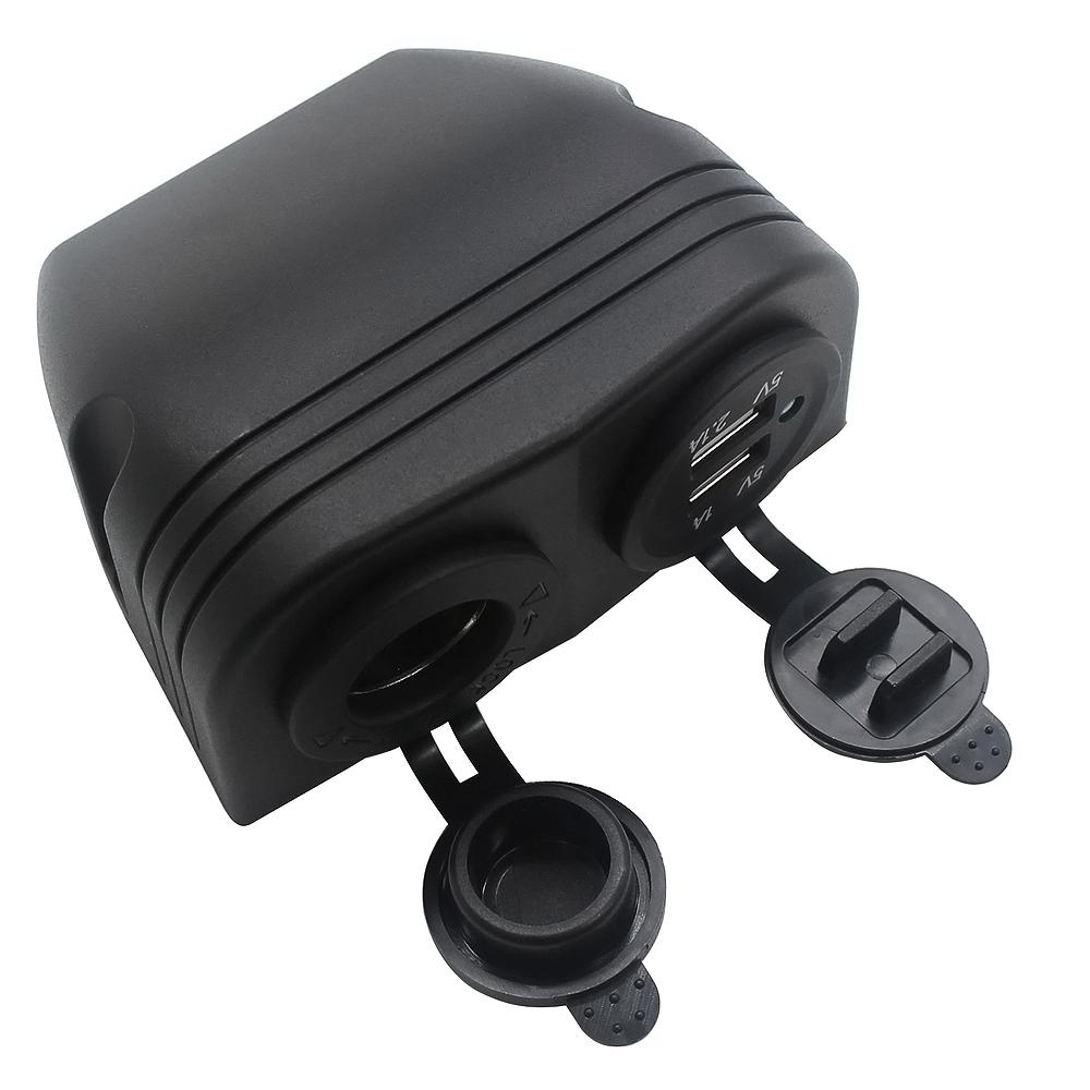 Dubbel Bilströmuttag Fördelare 12V USB-laddare Strömadapter Uttag