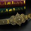 Chic Caucasus Women Belt Bride Wedding Jewelry Turkey  Abaya Dress Belt Metal Flower Waist Chain Stage Props Jewelry