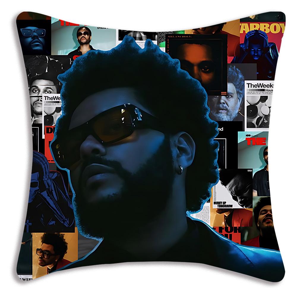 Rapper The W-WeekndS Pillow Covers Cartoon Sofa Decorative Home Double-sided Printing Short Plush Cute Cushion Cover
