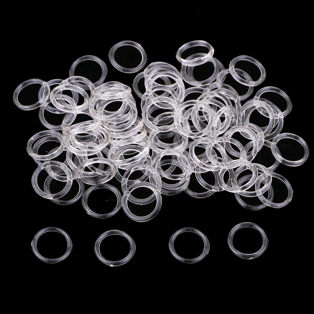 100 Pieces Clear Nylon Bra Strap Adjuster Slider O Ring Lingerie DIY Sewing Crafts 8mm