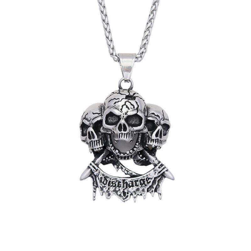 Domineering Hip-hop Rock Style Skull Necklace Sweater Chain Jewelry