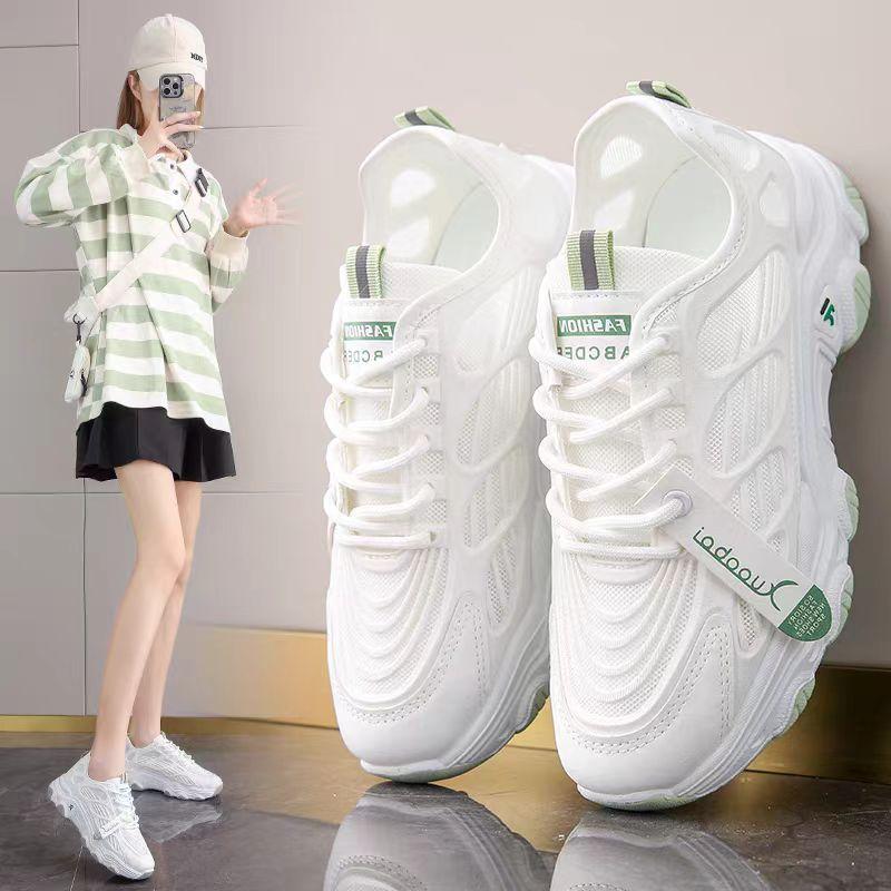 Dad Shoes Women's Shoes Ins Trendy New Spring Versatile Breathable Mesh Leisure Sports White Running Shoes