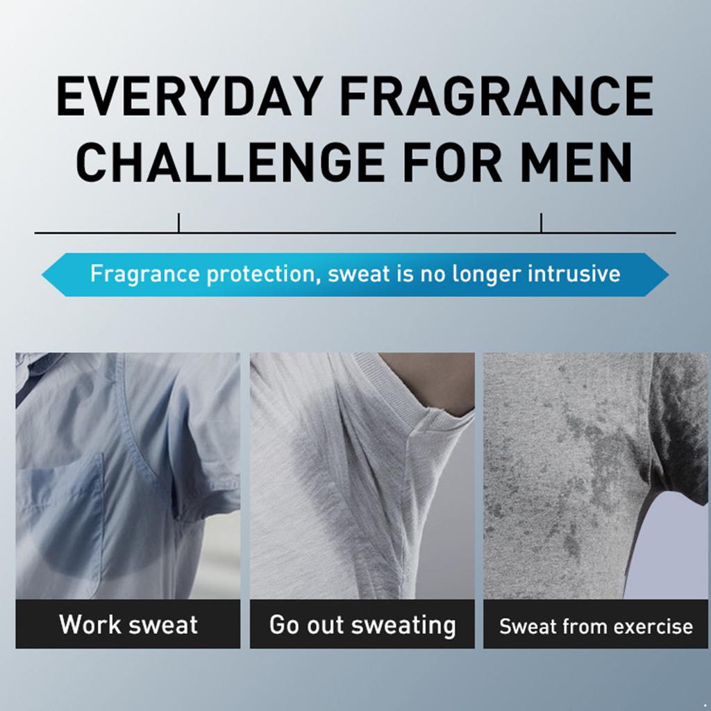 Set of 2 Long-Lasting Men's Deodorant for Men, Portable Perfume Stick with Refreshing Fragrance, Keeps You Dry and Confident All Day
