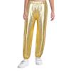Kinder Mädchen Shiny Metallic Dance Hosen Elastische Hohe Taille Hip Hop Hosen Streetwear Dancewear