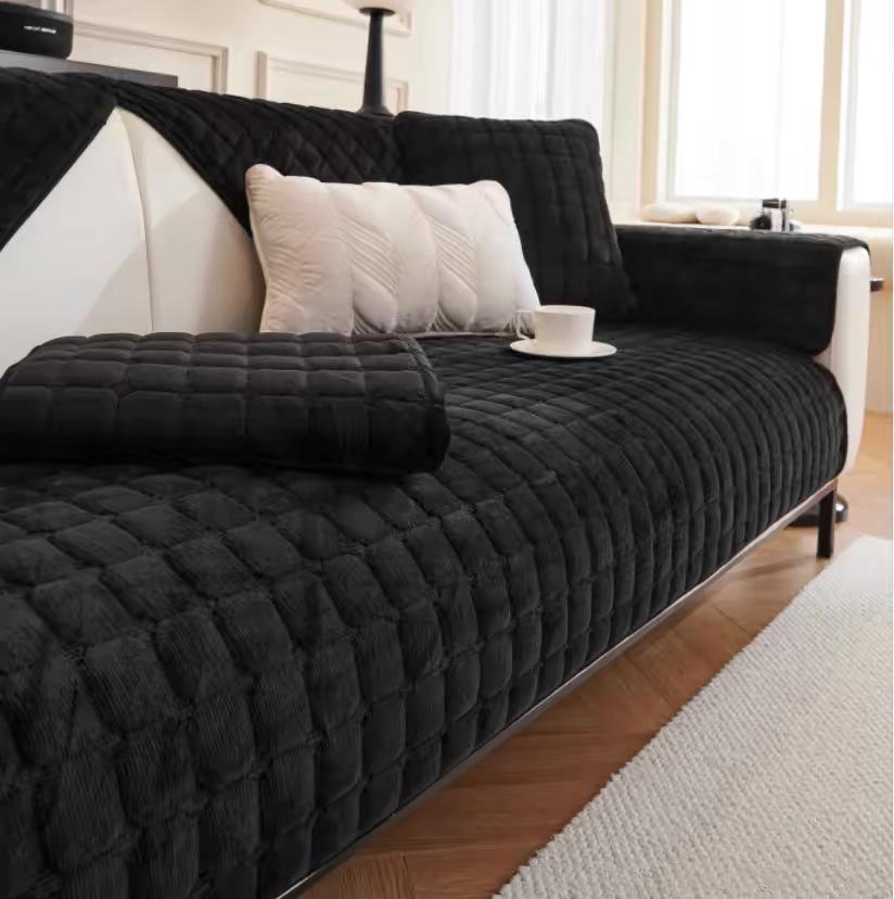 Thickened Plush Sofa Cushion Non-Slip Seat Cushion Autumn And Winter Flannel Warm Sofa Cover Towel  Labeling