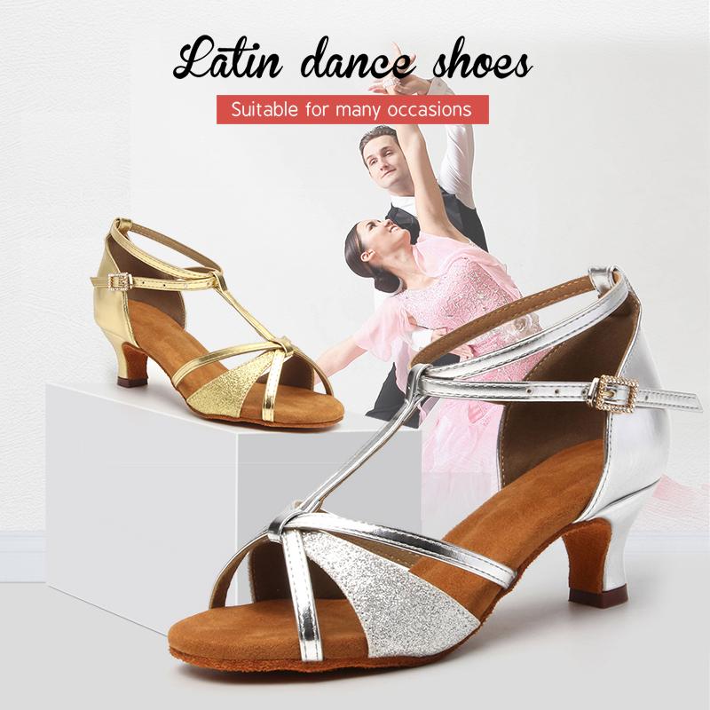 Damen Latin Tanzschuhe Weiche Sohle Salsa Schuhe zum Tanzen Damen Sandalen Damen High Heels 5CM