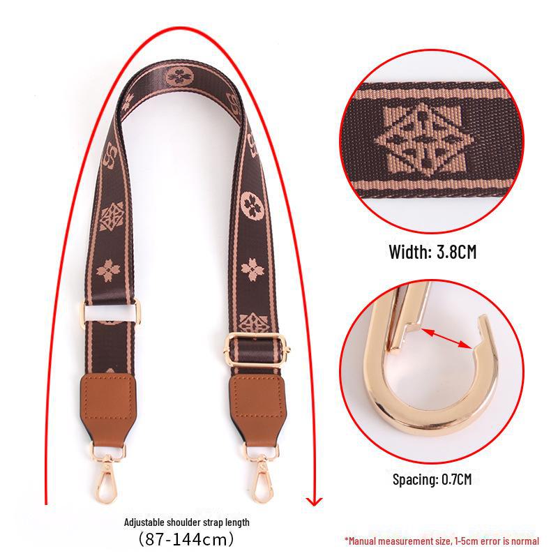 Extended Leather Women's Bag Strap - Non-Fading Jacquard Webbing for Handmade Computer Bags
