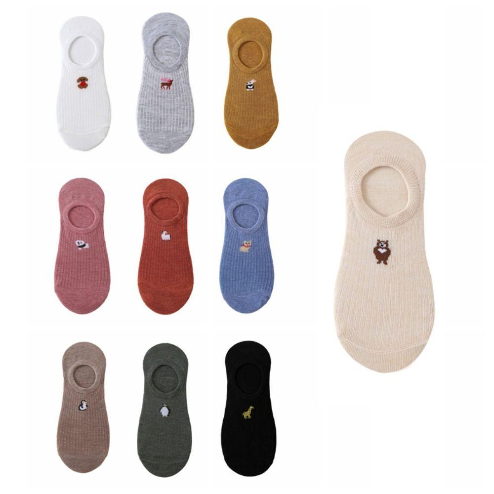 10Pairs Cartoon Sweet Short Socks Animal Invisible Ankle Socks Cute Thin Boat Socks Streetwear