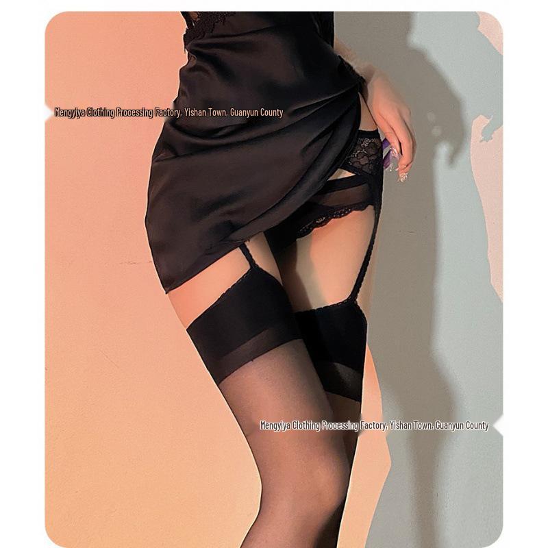 Women's Sexy Open Crotch Garter Stockings Bodysuit