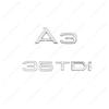 ABBD1 3D Chrome Black 45 40 35 30 TFSI 30 35 1.6 TDI 1.8 2.0 T ABS Emblem For A3 Series Car Trunk Styling Decals Badge Sticker