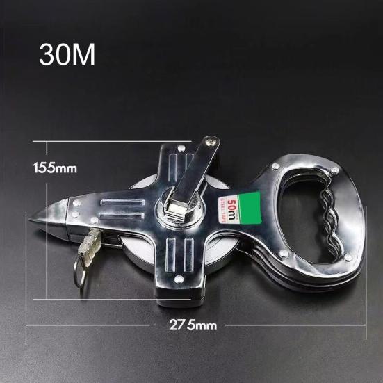 30/50/100m Handheld Stainless Steel Frame Ruler Tape Measure Measuring Tool