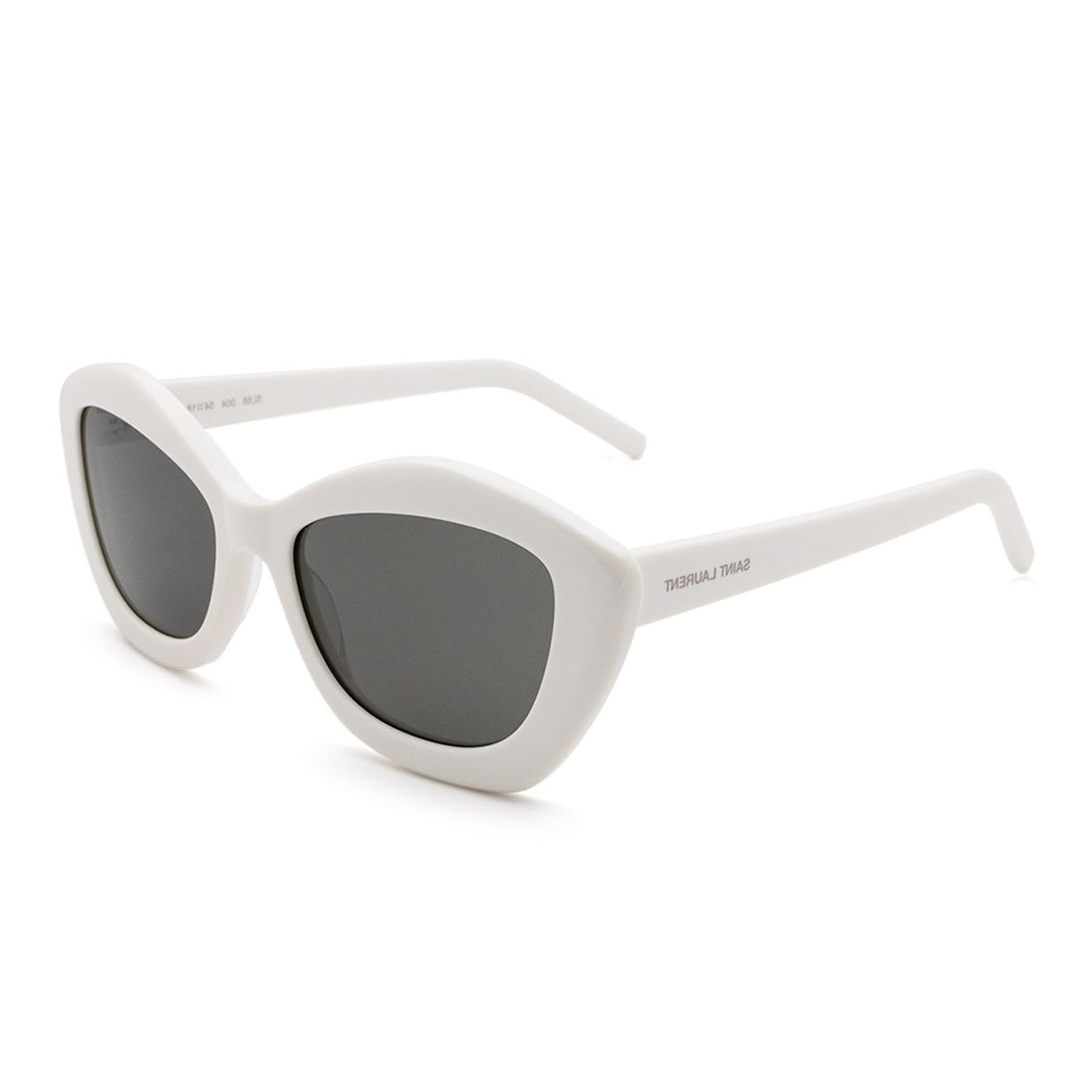 

Saint Laurent Cat Eye Sunglasses Ivory/Grey Women Eyewear White SL-68-004 Basic Packaging-Eyeglass Case,54,White