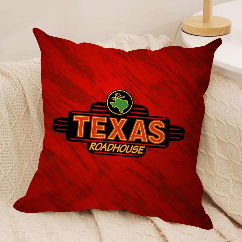 TTexas Roadhouse Cushion Cover Soft Plush Fabric DoubleSided Printed Sofa Cushion Cover for All Seasons Home Decor Gift