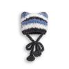 Korean Style Cat Ear Earmuff Hat - Cute, Warm, Dual-Use, Knitted Slouchy with Color Block Stripes