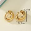 Trendy Gold Crisscross Wide Hoop Clip-On Earrings Minimalist Non-Pierced Jewelry for Women Daily Party Wear