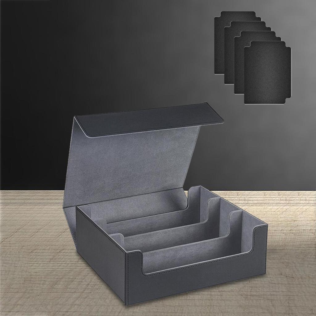 Card Deck Box PU Leather Display Magnetics Closure Durable Sleeved Cards Holder