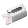 Wall Mounted Tissue Box Punching Free Cute Bear Pattern Plastic Tissue Dispenser for Home Bathroom White Bear Pink