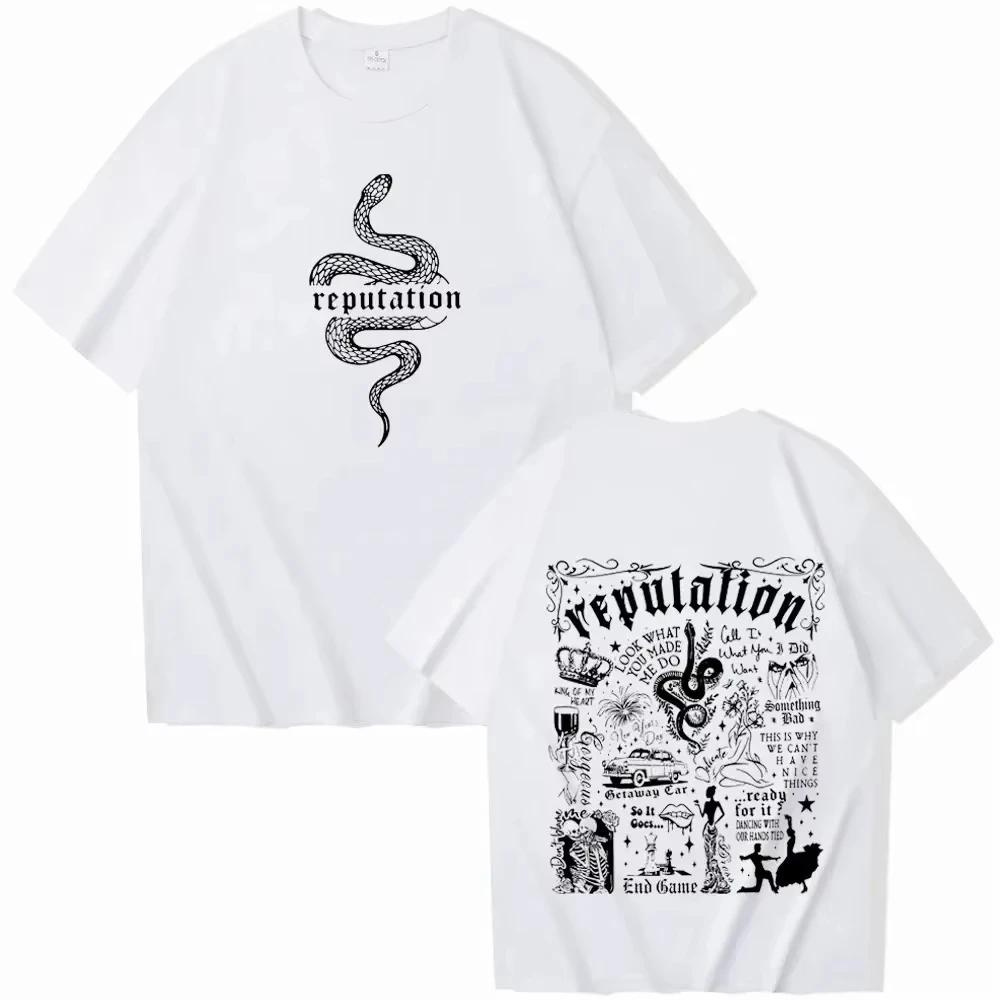 Le Reputation Shirt Reputation Music Shirt Taylor Merck 2025-26 Summer Hot-selling Printed Cotton T-shirt Oversized Loose Top