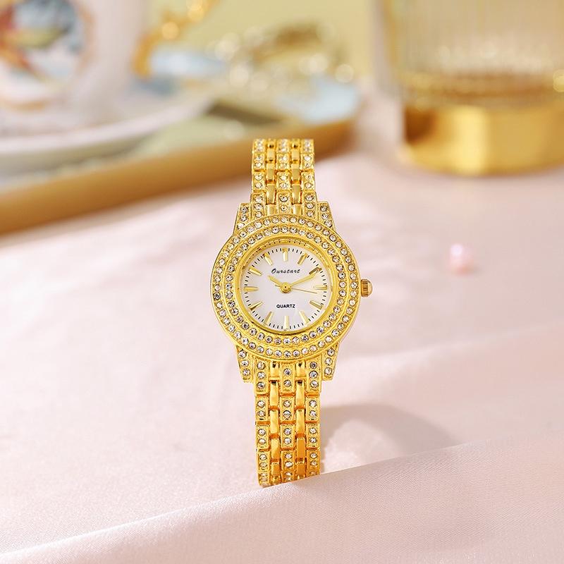 

Fashionable Waterproof Ladies Watch With Diamond-encrusted Alloy Bracelet Gd285 Quartz Movement