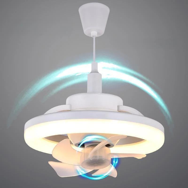 360° Roterende Takvifte Sommerlys E27 Smart Vifte med Fjernkontroll LED Viftelys for Stue