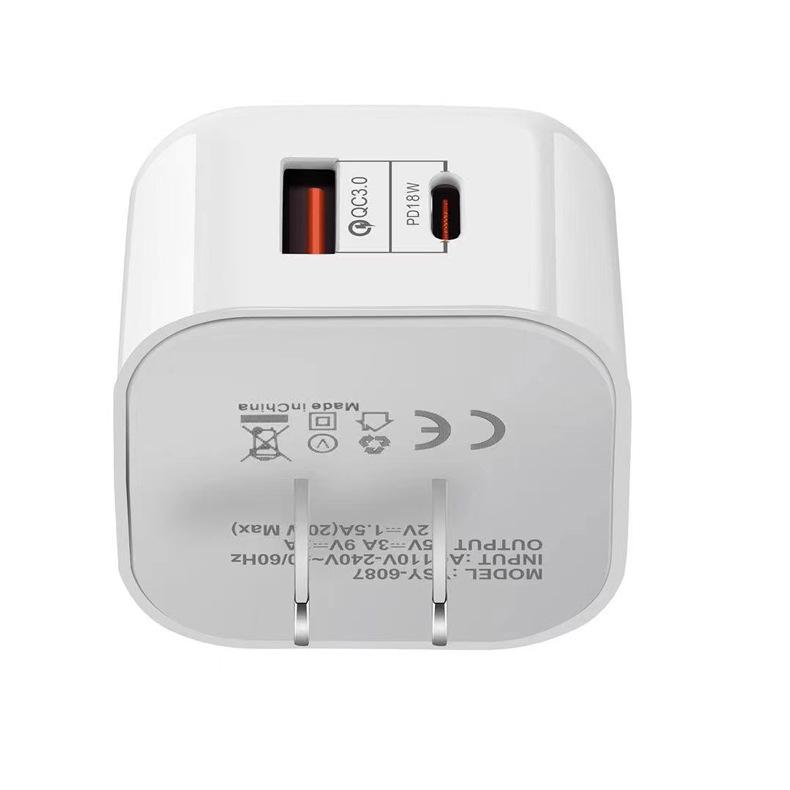 20W Dual USB Fast Charger, UK Standard, Compatible with Apple iPhone 15